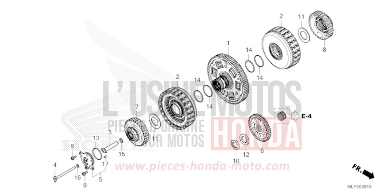 CLUTCH (NT1100D) for NT1100 MAT IRIDIUM GRAY METALLIC (NHC64) from 2022