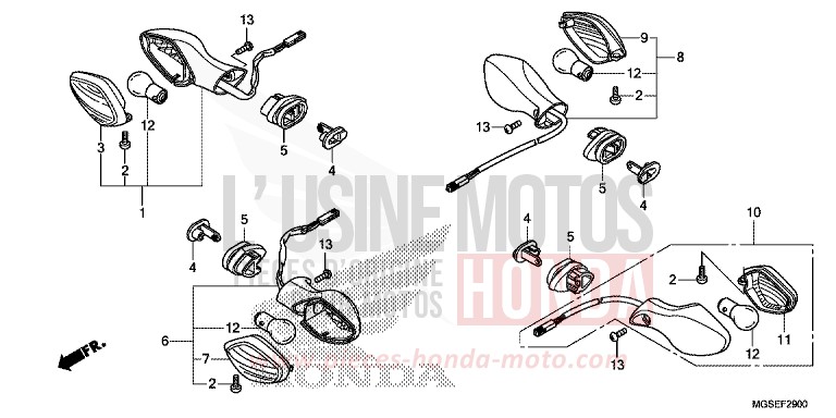 FRECCIA per NC700S GRAPHITE BLACK (NHB01) del 2013