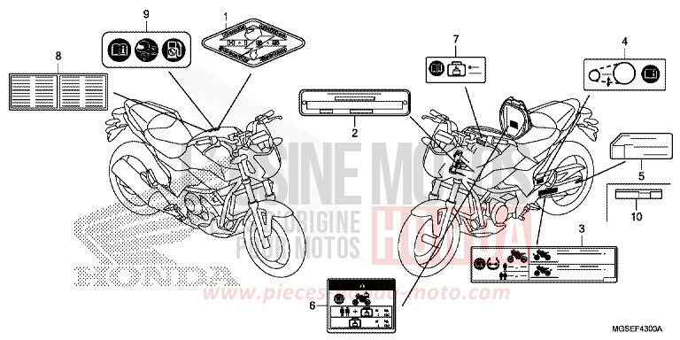 CAUTION LABEL for NC700S GRAPHITE BLACK (NHB01) from 2013