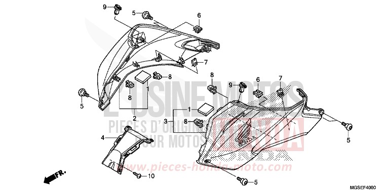 SHELTER for NC700S PEARL SUNBEAM WHITE (NHA66) from 2013