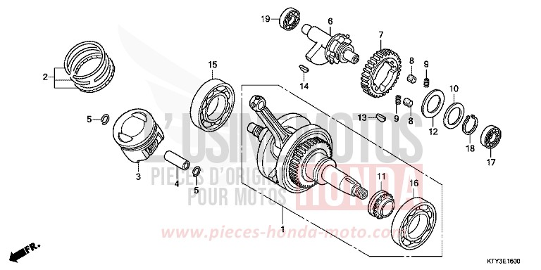 CRANKSHAFT/PISTON for CBR125RT ROSS WHITE (NH196) from 2013