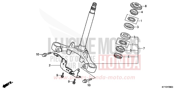 STEERING STEM for CBR125RT ROSS WHITE (NH196) from 2013