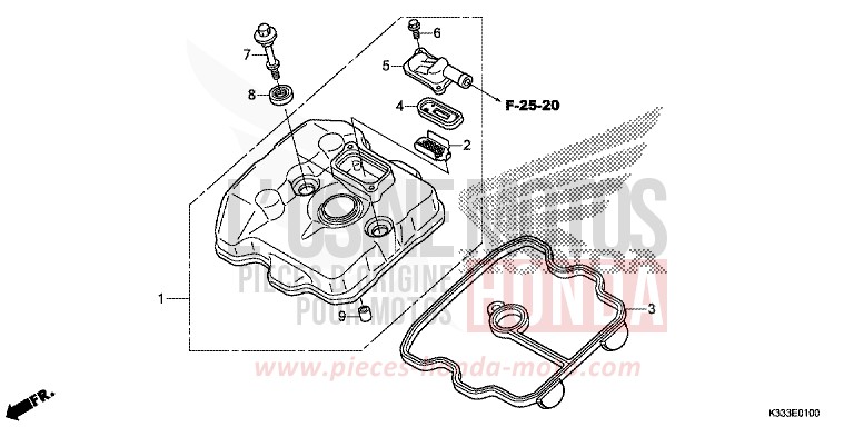 CYLINDER HEAD COVER for CBR300RA CANDY ENERGY ORANGE (YR249) from 2015