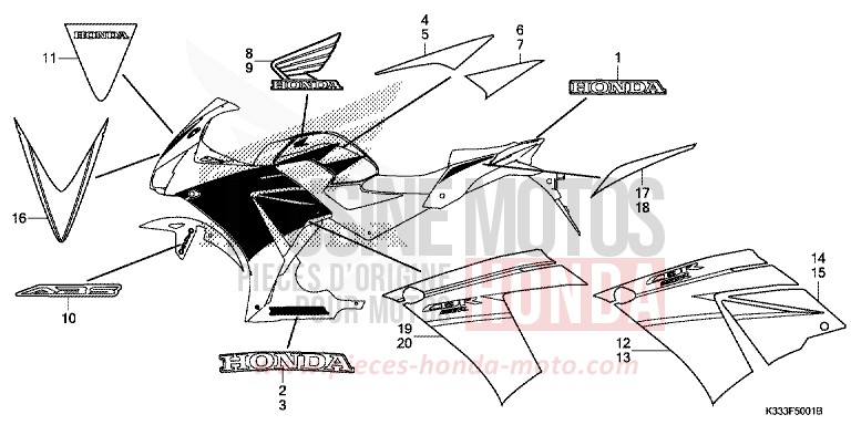 MARK (2) for CBR300RA MAT GUNPOWDER BLACK METALLIC (NH436) from 2015