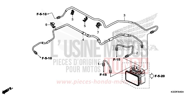 BRAKE PIPE for CBR300RA ROSS WHITE (NH196) from 2015