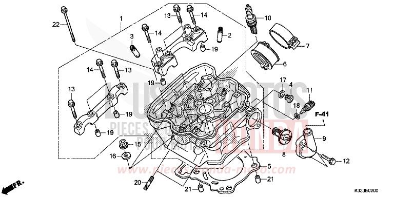 TESTATA per CBR300RA CANDY ENERGY ORANGE (YR249) del 2015