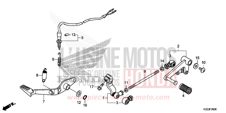 PEDAL for CBR300R CANDY ENERGY ORANGE (YR249) from 2015