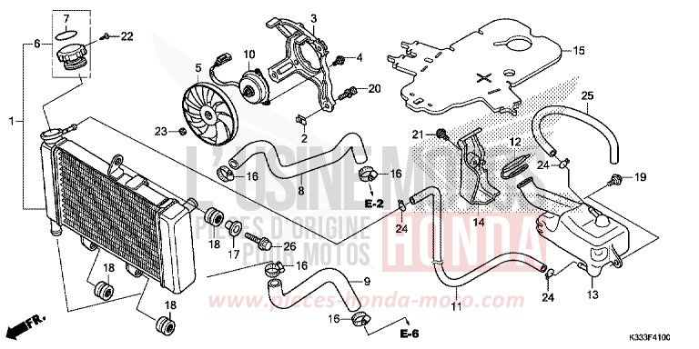 RADIATOR for CBR300R CANDY ENERGY ORANGE (YR249) from 2015