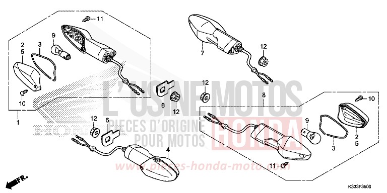 WINKER for CBR300RA NOIR (NH1) from 2016