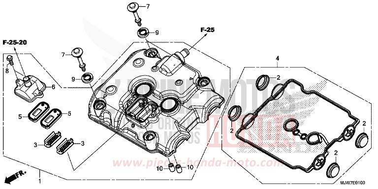 CYLINDER HEAD COVER for CB500F ROSS WHITE (NH196) from 2016