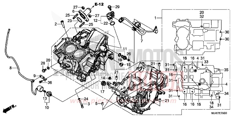 CRANKCASE for CB500F ROSS WHITE (NH196) from 2016