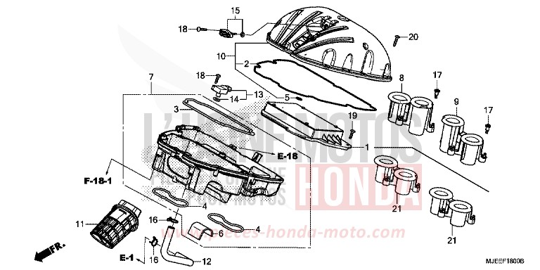 AIR CLEANER for CB650F PEARL METALLOID WHITE (NHA96K) from 2014