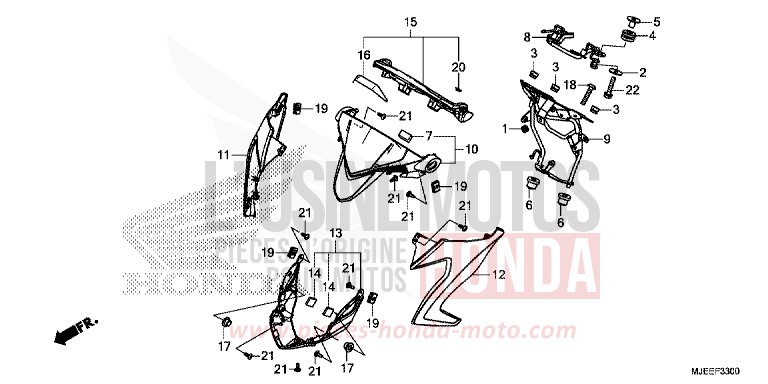 METER VISOR (1) for CB650F PEARL METALLOID WHITE (NHA96K) from 2014