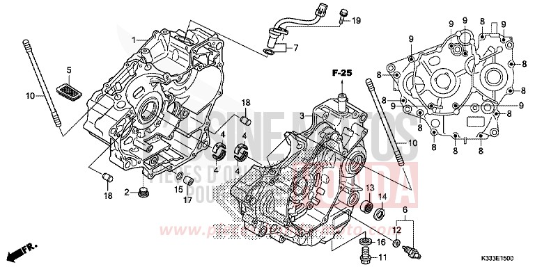 CRANKCASE for CBR300R CANDY ENERGY ORANGE (YR249) from 2016