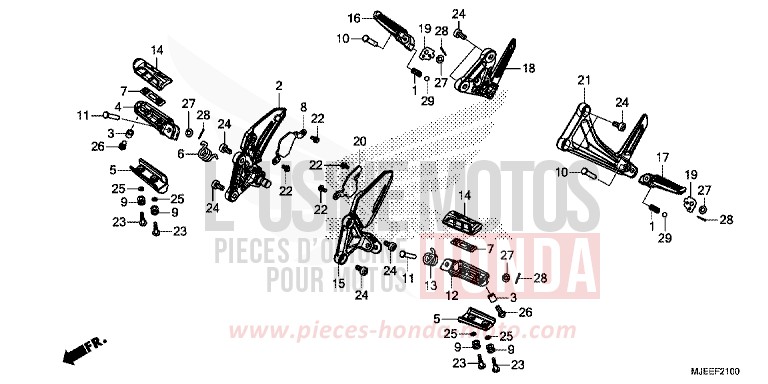 STEP for CB650F PEARL HIMALAYAS WHITE (NHA87) from 2014