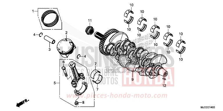 CRANKSHAFT/PISTON for CB650F SWORD SILVER METALLIC (NHA95) from 2014