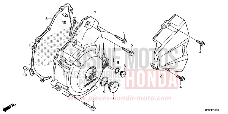 LEFT CRANKCASE COVER for CBR300R ROSS WHITE (NH196) from 2016