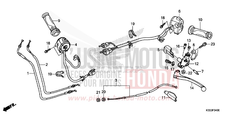 HANDLE LEVER/SWITCH/CABLE for CBR300R NOIR (NH1) from 2016