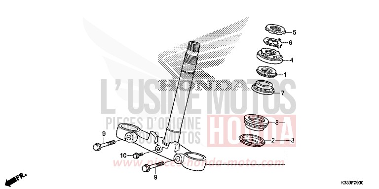 STEERING STEM for CBR300R CANDY ENERGY ORANGE (YR249) from 2016
