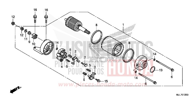 STARTING MOTOR for NC750D MAT GUNPOWDER BLACK METALLIC (NH436) from 2014