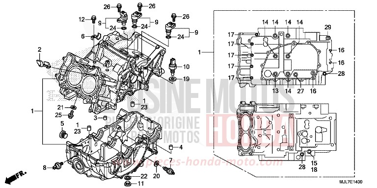 CRANKCASE for NC750D MAT GUNPOWDER BLACK METALLIC (NH436) from 2014