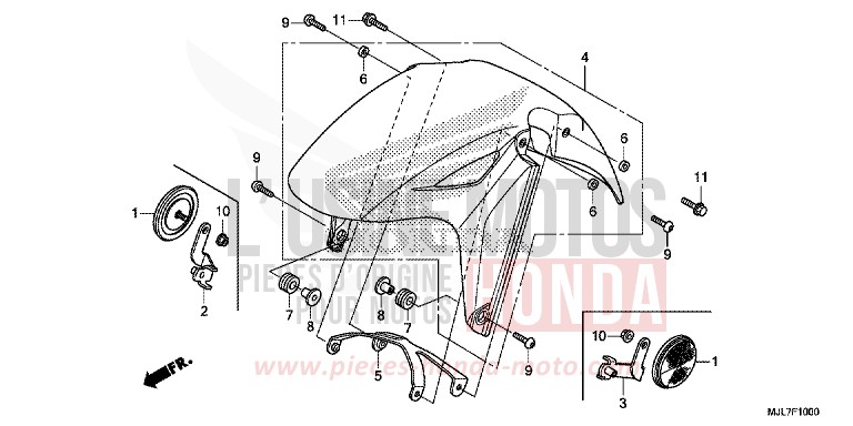 FRONT FENDER for NC750D MAT GUNPOWDER BLACK METALLIC (NH436) from 2014