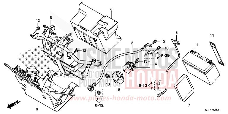 BATTERY for NC750D MAT GUNPOWDER BLACK METALLIC (NH436) from 2014
