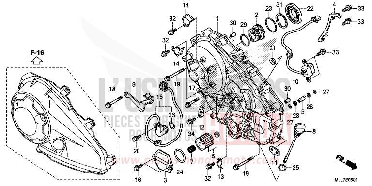RIGHT CRANKCASE COVER for NC750D PEARL GLARE WHITE (NHB53) from 2014
