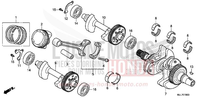CRANKSHAFT/PISTON for NC750D PEARL GLARE WHITE (NHB53) from 2014