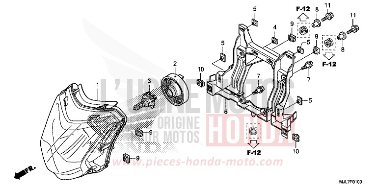 HEADLIGHT for NC750D PEARL GLARE WHITE (NHB53) from 2014