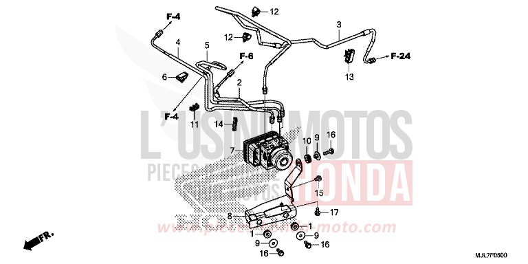 ABS MODULATOR for NC750D PEARL GLARE WHITE (NHB53) from 2014