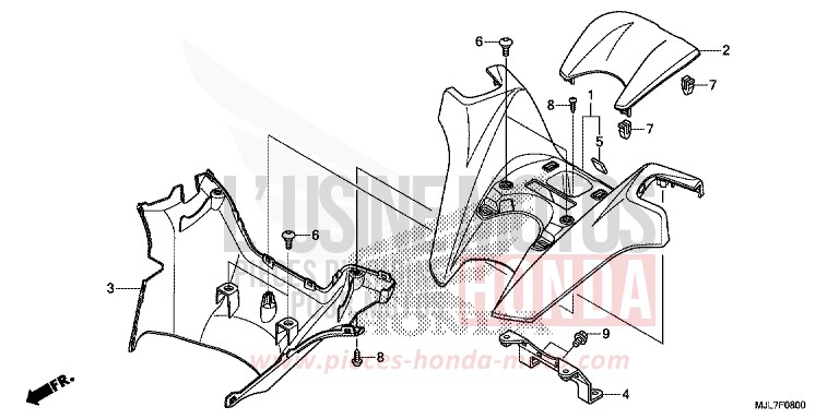 HANDLE COVER for NC750D PEARL GLARE WHITE (NHB53) from 2014
