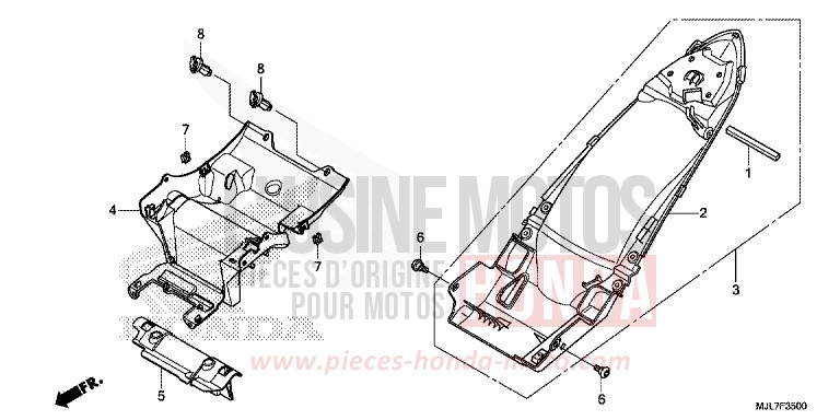 REAR FENDER for NC750D PEARL GLARE WHITE (NHB53) from 2014