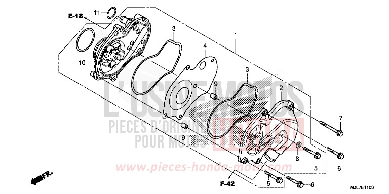POMPA ACQUA per NC750D CANDY ARCADIAN RED (R305) del 2014