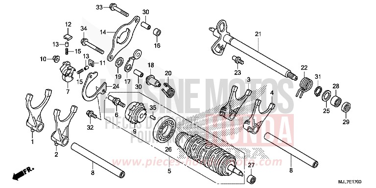 GEARSHIFT DRUM for NC750D CANDY ARCADIAN RED (R305) from 2014