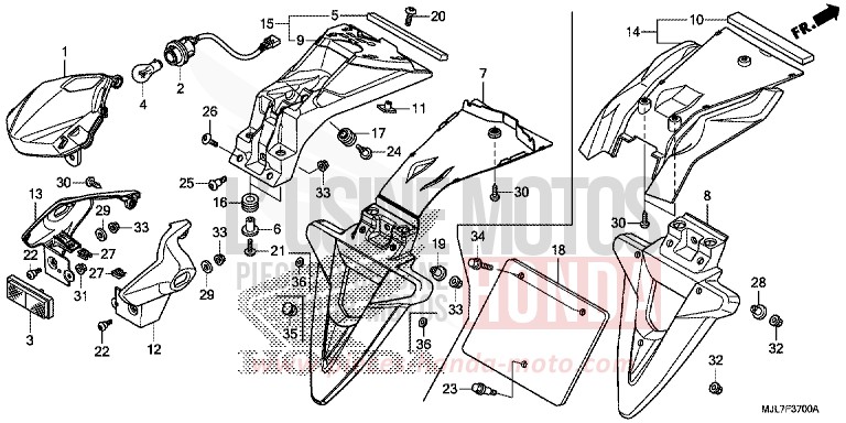 TAILLIGHT for NC750D CANDY ARCADIAN RED (R305) from 2014