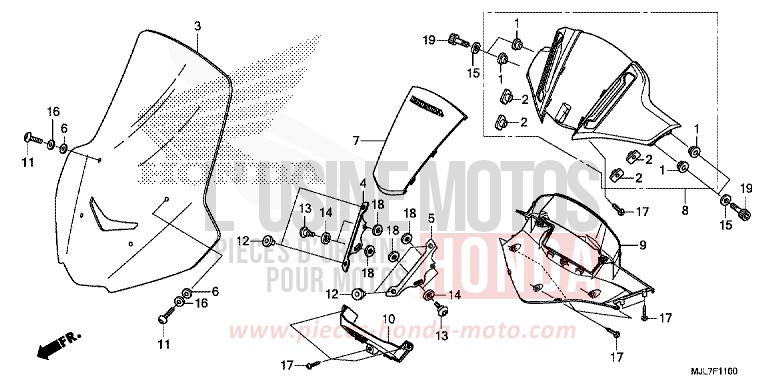 METER VISOR/WINDSCREEN for NC750D GRAPHITE BLACK (NHB01) from 2014