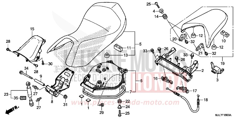 SEAT for NC750D GRAPHITE BLACK (NHB01) from 2014