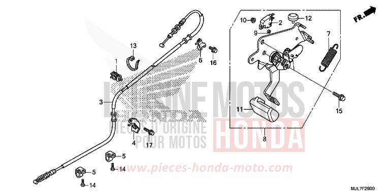 PARKING BRAKE LEVER for NC750D GRAPHITE BLACK (NHB01) from 2014