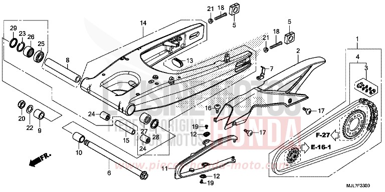 SWING ARM for NC750D GRAPHITE BLACK (NHB01) from 2014