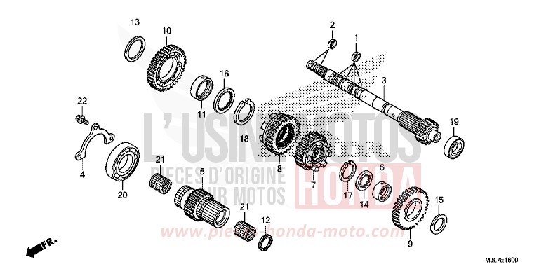 TRANSMISSION (MAINSHAFT) for NC750D MAT BULLET SILVER (NH389) from 2014