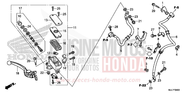 FR. BRAKE MASTER CYLINDER for NC750D MAT BULLET SILVER (NH389) from 2014