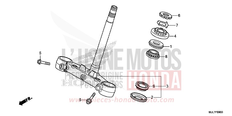 STEERING STEM for NC750D MAT BULLET SILVER (NH389) from 2014