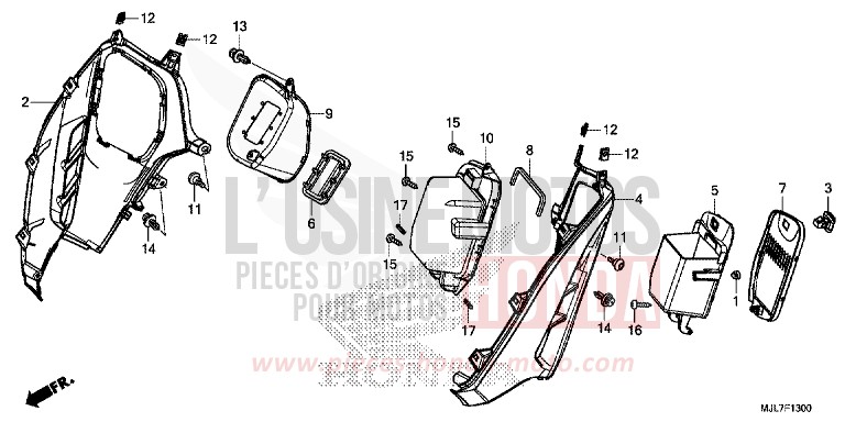 POCKET for NC750D MAT BULLET SILVER (NH389) from 2014