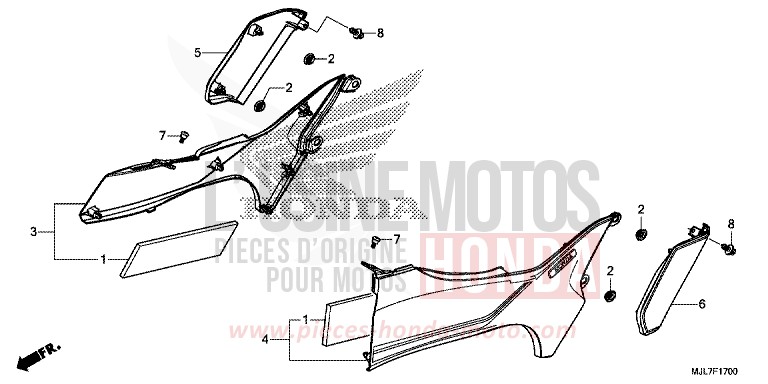 SIDE PANEL for NC750D MAT BULLET SILVER (NH389) from 2014