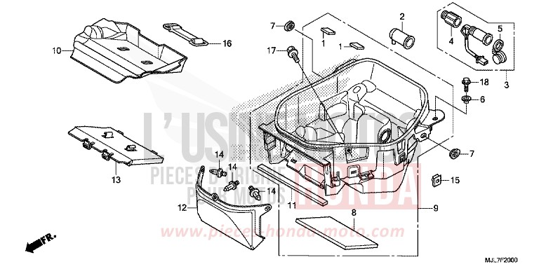 LUGGAGE BOX for NC750D MAT BULLET SILVER (NH389) from 2014