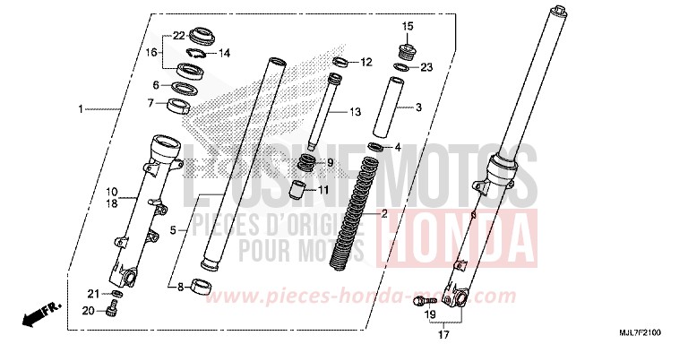 FRONT FORK for NC750D MAT BULLET SILVER (NH389) from 2014