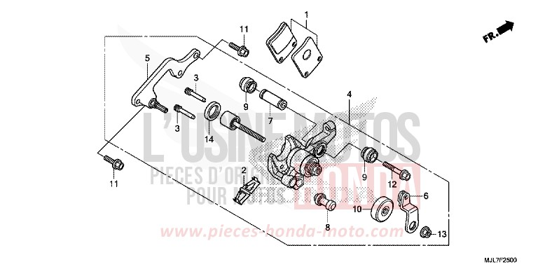 PARKING BRAKE CALIPER for NC750D MAT BULLET SILVER (NH389) from 2014