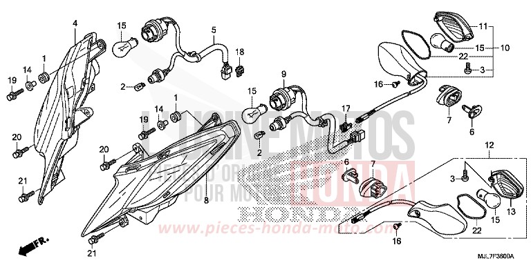 FRECCIA per NC750D MAT BULLET SILVER (NH389) del 2014