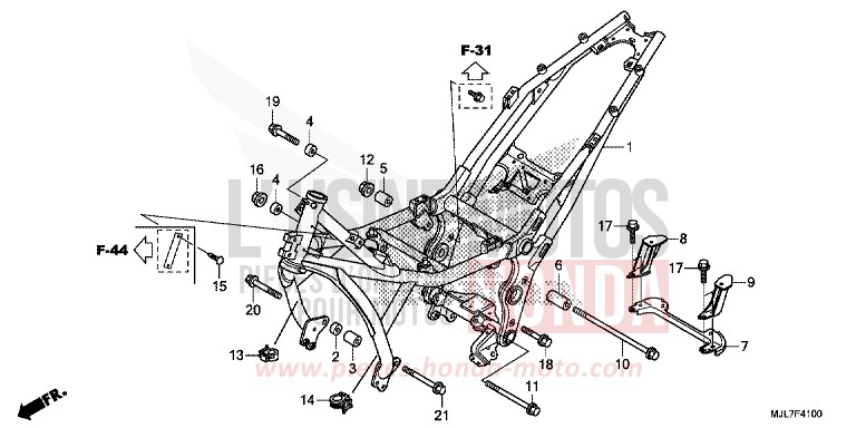 FRAME BODY for NC750D MAT PEARL GLARE WHITE (NHB54) from 2014